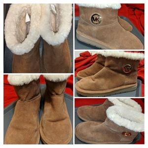 Michael Kors Ankle UGG Style boots 7 Walnut